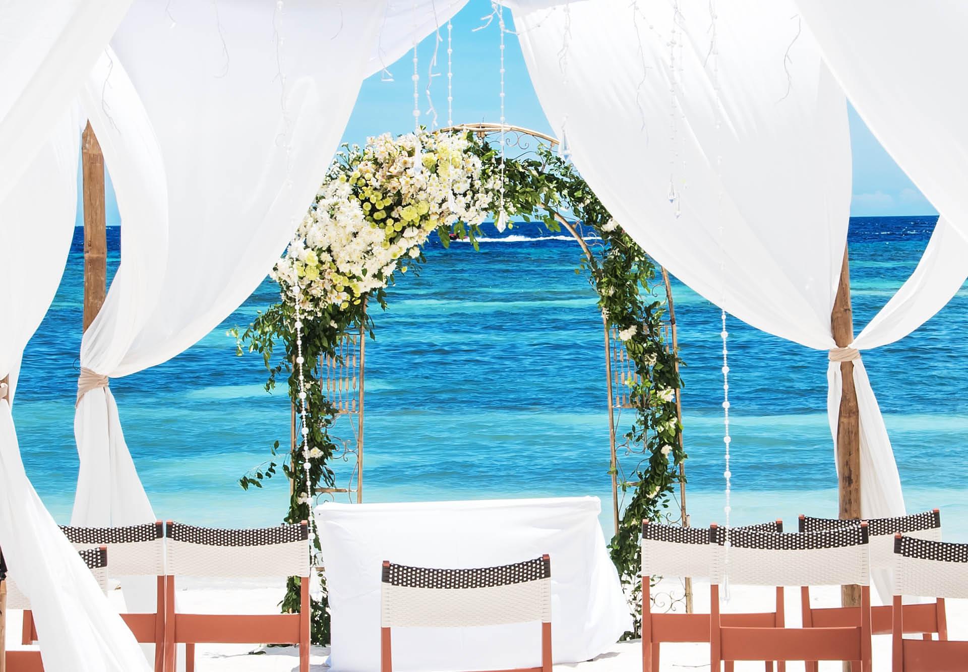 A beachfront venue for a destination wedding