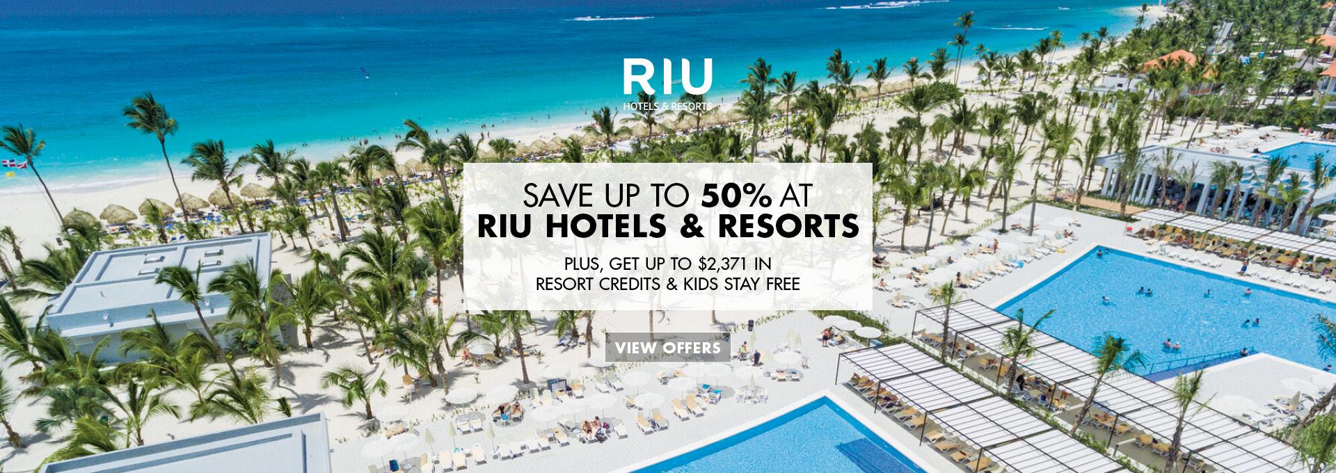 Save up to 50% at Riu Hotels & Resorts